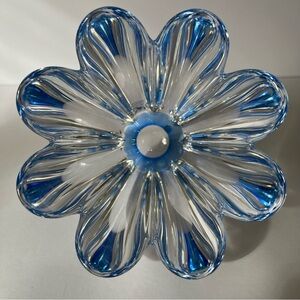 Orrefors Crystal Flower Tulip Bowl Blue